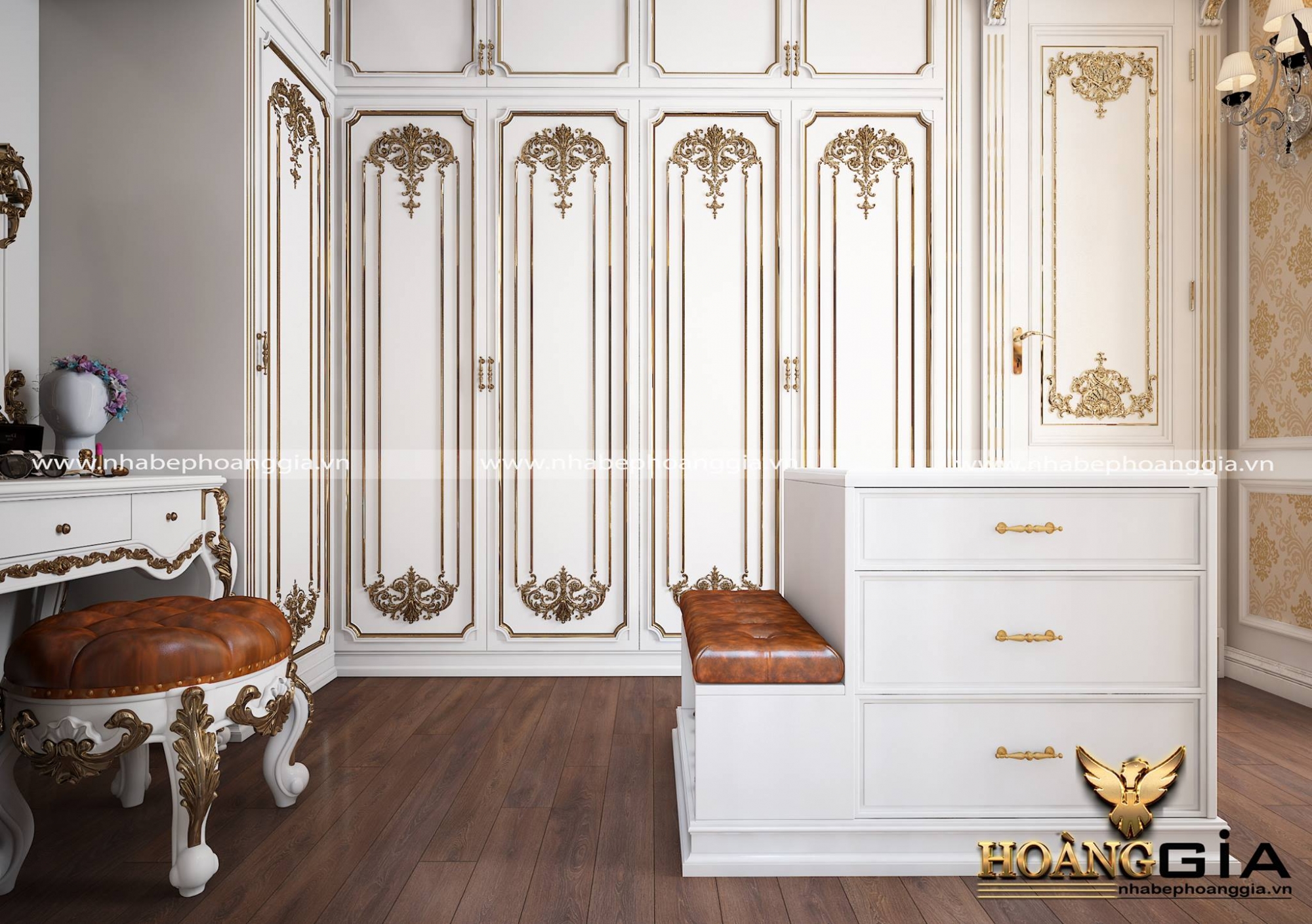 Mẫu thiết kế phòng ngủ cổ điển Luxury